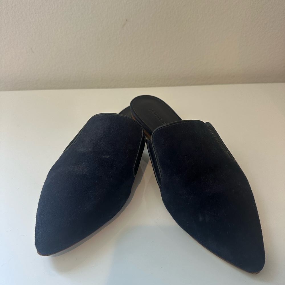 Jenni Kayne Suede Mule Flats Navy